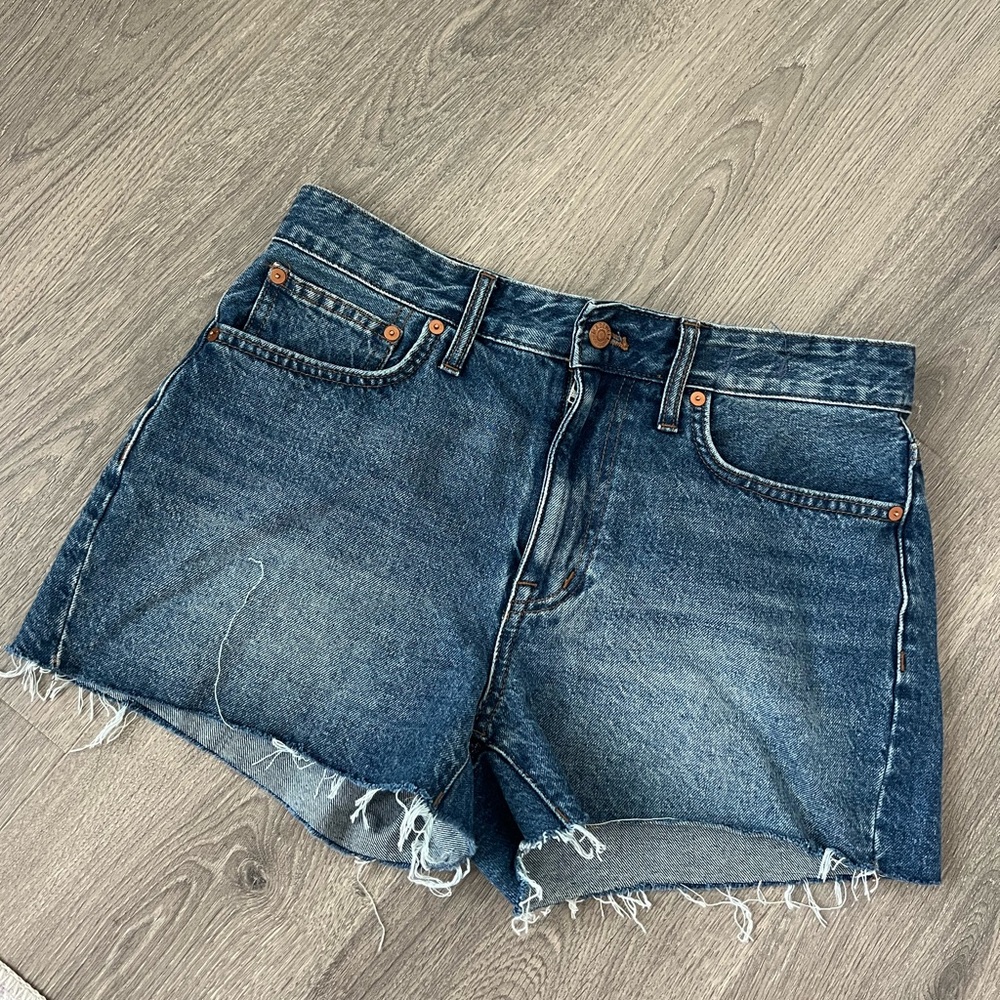 Madewell Blue Jean Shorts Distressed Cut-Off Style
